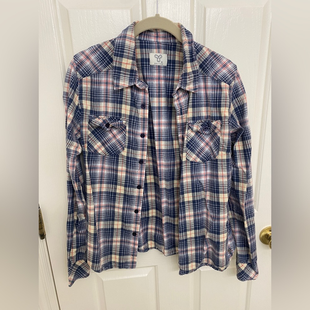 TNA plaid button up shirt medium